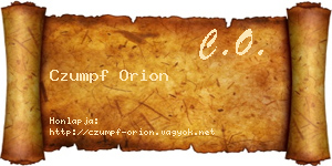 Czumpf Orion névjegykártya